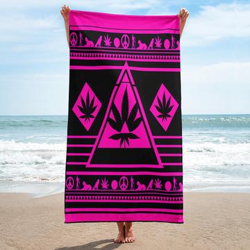pink pattern beach towel