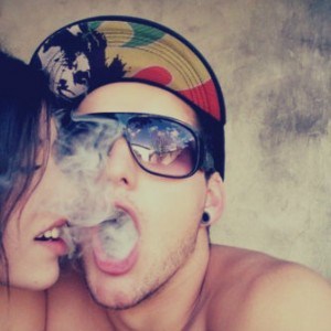 couple smoking weed