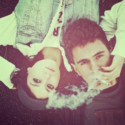 couple smoking together